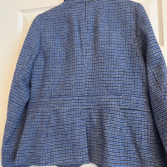 Blue plaid houndstooth Talbots blazer size 10 - Picture 4 of 5